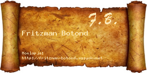 Fritzman Botond névjegykártya