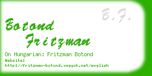 botond fritzman business card